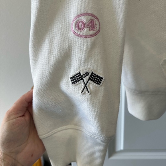 PINK Victoria's Secret White Zip Hoodie with Logo Tag - Picture 2 of 5